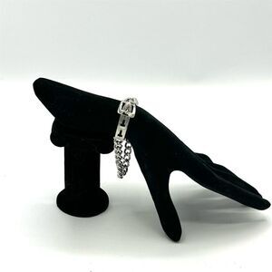 Vintage Avon Silver Tone Chain Bracelet with Buckle Closure, One Size